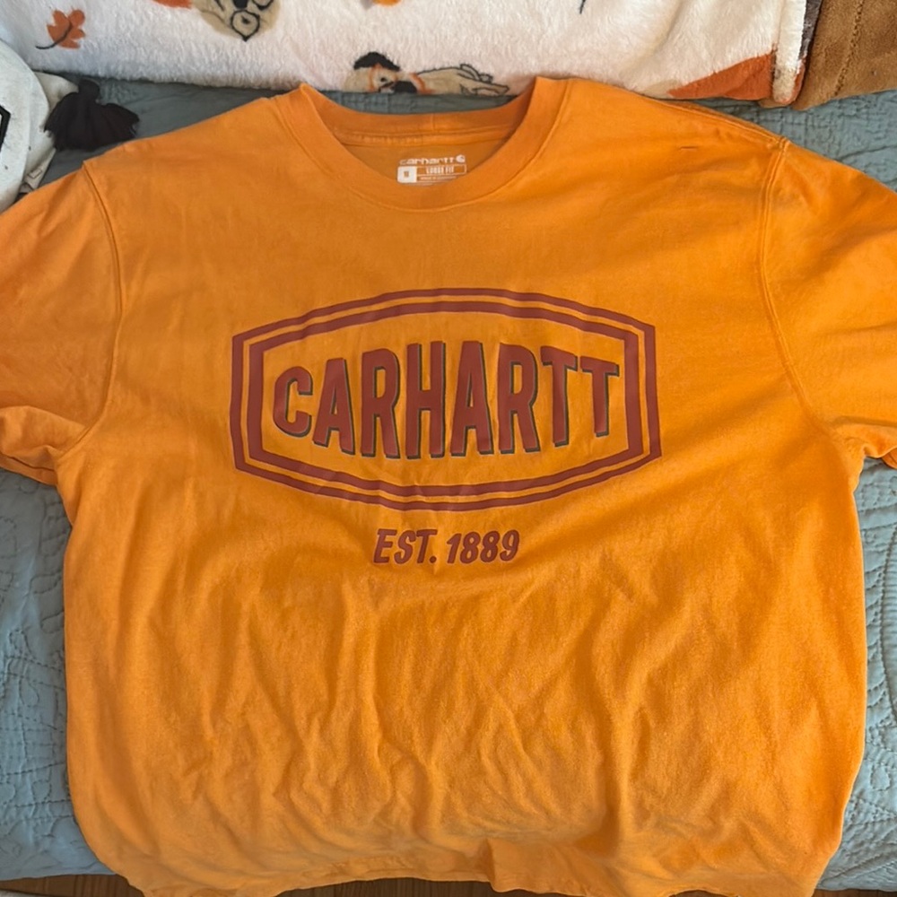 Carhartt Bold Orange Logo Tee